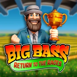 Big Bass Return to the Races online game logo by Pragmatic Play on fridayrollscasino.com