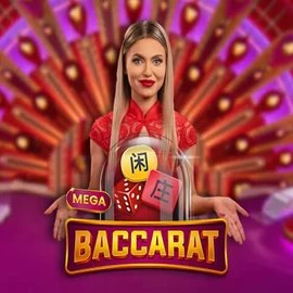 Mega Baccarat by Pragmatic Play, showcased at fridayrollscasino.com – game logo