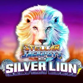 Stellar Jackpots with Silver Lion slot visual from Lightning Box Game available on fridayrollscasino.com