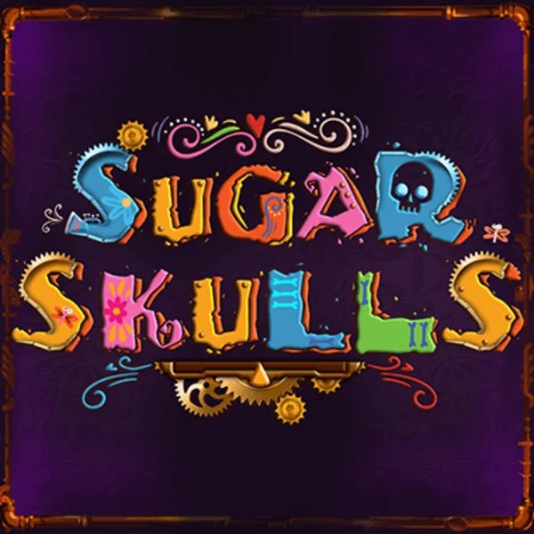 Sugar Skulls slot logo by Booming Games at Fridayroll Casino